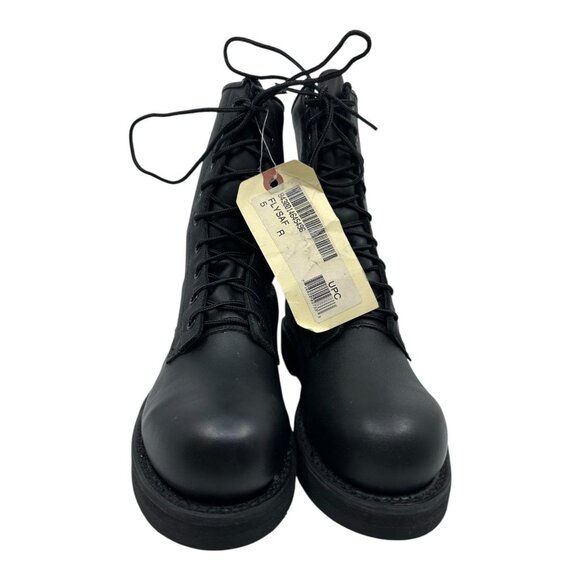 Vtg Addison Military Men Black Sz 5 Boots 581032 USA New  display picture 1